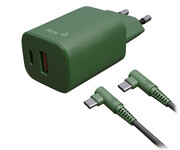 Hune Ładowarka sieciowa GaN 20W USB-C+USB-A + 1.2 m USB-C Forest Hune