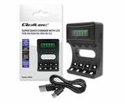 QOLTEC Ładowarka do akumulatorków Ni-MH typu R03/AAA R6/AA 1800mA 50654 Ładowarka do akumulatorków Ni-MH typu R03/AAA R6/AA 1800mA 50654 QOLTEC