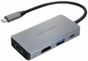 SILVER MONKEY Adapter USB-C - 2x HDMI 4K60Hz, USB-A, PD 100W Adapter USB-C - 2x HDMI 4K60Hz USB-A PD 100W SILVER MONKEY