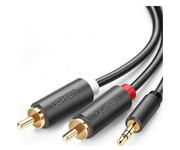 UGREEN AV102 Kabel 2x RCA Cinch jack 3.5 mm 2m czarny UGREEN