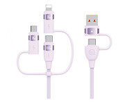 USAMS Kabel 2xUSB-C/USB/Micro-USB/Lightning 6w1 1,2m 100W fiolet USAMS