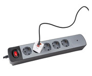 Hama Listwa antyprzepięciowa 5GN schuko, czarno-szara 1,5M Hama