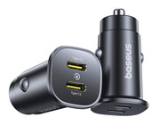 Baseus Ładowarka samochodowa GoTrip 2 x USB-C 30W - czarna Baseus