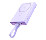 JoyRoom Powerbank magnetyczny 10000mAh 20W z podstawką fioletowy JoyRoom