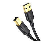 UGREEN US135 Kabel USB 2.0 A-B do drukarki pozłacany 1.5m czarny UGREEN