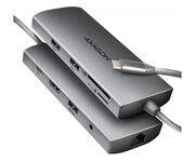 Axagon HMC-8HLSA, USB 5Gbps, 3x USB-A, HDMI 4k/60Hz, RJ-45, SD/mSD Axagon