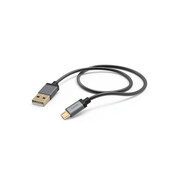 Hama KABEL USB-microUSB 1.5M HAMA METAL czarny # Hama