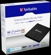 VERBATIM External Slimline BLU-RAY X4 USB-C 3.1 43889 External Slimline BLU-RAY X4 USB-C 3.1 43889 VERBATIM