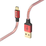 Hama USB-microUSB 1,5M REFLECTED czerwony Hama