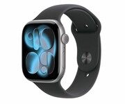APPLE Watch Series 11 GPS 46mm Aluminiowa koperta (gwiezdna szarość)/ Sportowy pasek (czarny) - rozmiar S/M Watch Series 11 GPS 46mm Aluminiowa koperta (gwiezdna szarość)/ Sportowy pasek (czarny) - rozmiar S/M APPLE
