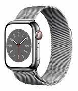 APPLE Watch Series 8 GPS + Cellular 41 mm Silver Stainless Steel Case with Silver Milanese Loop Watch Series 8 GPS Cellular 41 mm Silver Stainless Steel Case with Silver Milanese Loop APPLE