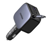 UGREEN Ładowarka samochodowa EC602USB-C + USB60W z kablem szara UGREEN