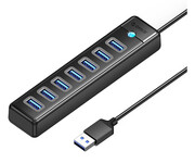 Orico USB-A - 7x USB-A 3.0, USB-C 5V/3A 1m - czarny Orico