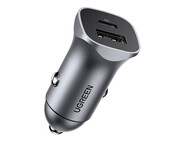 UGREEN Ładowarka samochodowa CD130 USB USB-C 24W szara UGREEN
