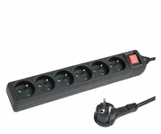 HAMA Listwa zasilająca Standard 6gn, 1.5m, czarna Listwa zasilająca Standard 6gn 1.5m czarna HAMA