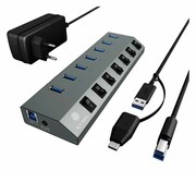ICY BOX HUB USB-C/USB-A - 7x USB-A (z wyłącznikami) IB-HUB1701-C3 HUB USB-C/USB-A - 7x USB-A (z wyłącznikami) IB-HUB1701-C3