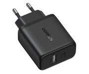 UGREEN Ładowarka sieciowa X227 20W GaN 1x USB-A 1x USB-C - czarna 6941876243020 Ładowarka sieciowa X227 20W GaN 1x USB-A 1x USB-C - czarna 6941876243020 UGREEN