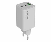 CANYON Ładowarka sieciowa CU65ACC GaN 65W 2xPD 1xQC EU Biała Ładowarka sieciowa CU65ACC GaN 65W 2xPD 1xQC EU Biała CANYON