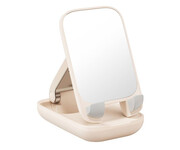 Baseus Regulowany stojak na telefon lusterko Seashell Series beż Baseus