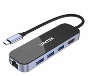 UNITEK HUB USB-C 3.1 - RJ-45, HDMI 4K, PD100W, 3x USB-A D1084A HUB USB-C 3.1 - RJ-45 HDMI 4K PD100W 3x USB-A D1084A UNITEK