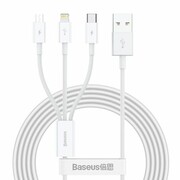 BASEUS Superior Series, USB-A do micro USB/USB-C/Lightning, 3.5A, 1.2m (biały) Superior Series USB-A do micro USB/USB-C/Lightning 3.5A 1.2m (biały) BASEUS