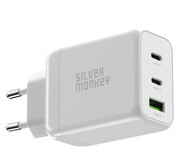 Silver Monkey Ładowarka sieciowa GAN 65W USB-C PD USB A QC 3.0 Silver Monkey
