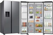 Side By Side SAMSUNG RS70F65KETEO AI No Frost 178,6cm Szczotkowana Stal Nierdzewna Metal Cooling Podajnik Wody Kostkarka 640L RS70F65KETEO SAMSUNG