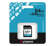 Kingston 64GB SDXC Canvas Go! Plus Gen4 200MB/s C10 UHS-I U3 V30 Kingston