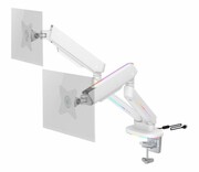 DELTACO Podwójny uchwyt GAM-135-W RGB - Biały Podwójny uchwyt GAM-135-W RGB - Biały DELTACO