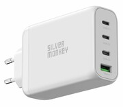 Silver Monkey Ładowarka sieciowa GaN 130W USB-C PD + USB 3.0 QC Silver Monkey