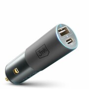 3MK samochodowa 1xUSB-C 1xUSB 100W stalowa samochodowa 1xUSB-C 1xUSB 100W stalowa 3MK
