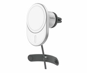 BELKIN Ładowarka samochodowa, magnetyczna, Qi2.0, 15W, szara WIC008BTGR-NCV2 Ładowarka samochodowa magnetyczna Qi2.0 15W szara WIC008BTGR-NCV2 BELKIN