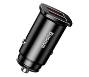 Baseus Ładowarka samochodowa 2x USB, QC 3.0 (czarny) Baseus