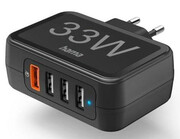Hama ŁADOWARKA SIECIOWA 33W A 1xQC3.0, 3x USB-A CZARNA Hama