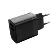 FIXED Ładowarka sieciowa 17W 2xUSB-A + kabel USB-C 1m czarny FIXED