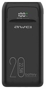 POWERBANK AWEI 20.000 mAh P169K 22.5W wyświetlacz + kable PD/Lightning Czarny ! PowerBank P169K 20000mAh 22.5W czarny wyświetlacz kable PD/Lightning AWEI