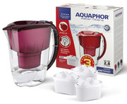AQUAPHOR Dzbanek filtrujący Amethyst 2,8 l (kolor wiśniowy) + 3 wkład AQUAPHOR