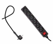 HAMA Listwa zasilająca Standard 6gn, 3m, czarna Listwa zasilająca Standard 6gn 3m czarna HAMA