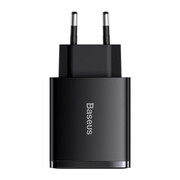 Baseus Ładowarka sieciowa USB-C, 2x USB-A 30W PD QC3.0 black Baseus