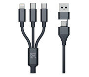 3mk Hyper Cable 3in1 A/C to C/Micro/Lightning 1.5m black 3mk