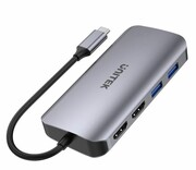 UNITEK Hub USB-C 5Gbps, 2x HDMI 4K,czytnik SD, RJ-45, PD 100W D1122A01 Hub USB-C 5Gbps 2x HDMI 4K czytnik SD RJ-45 PD 100W D1122A01 UNITEK