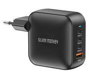 Silver Monkey Ładowarka GaN Smart Quadro 100W PD Czarna Silver Monkey