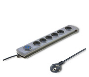 Qoltec Listwa antyprzepięciowa - 6 gniazd, 3m, szara Qoltec