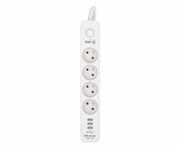 HSK DATA KERG z wyłącznikiem 4 gniazda, 3xUSB, 16A, 1,5m HSK DATA