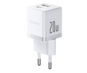 Baseus Ładowarka sieciowa Palm Fast Charger USB-A USB-C 20W White Baseus