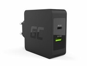 GREENCELL 1xUSB-C 1xUSB 45W PD z kablem USB-C CHAR10 czarna 1xUSB-C 1xUSB 45W PD z kablem USB-C CHAR10 czarna GREENCELL