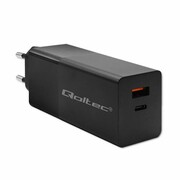 QOLTEC Ładowarka GaN Power Pro | 1xUSB-C | 1xUSB | 100W | 5-20V | 1.5-5A| PD | Czarna 52382 Ładowarka GaN Power Pro 1xUSB-C 1xUSB 100W 5-20V 1.5-5A PD Czarna 52382 QOLTEC