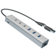i-tec USB-C/USB-A Charging Metal HUB 7xPort FastCharge BC 1.2 30cm i-tec