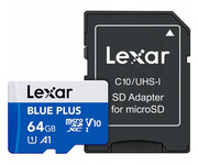 Lexar 64GB microSDHC Blue Plus UHS-I A1 V10 Lexar