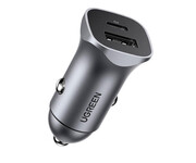 UGREEN Ładowarka samochodowa CD130 USB USB-C 24W szara UGREEN
